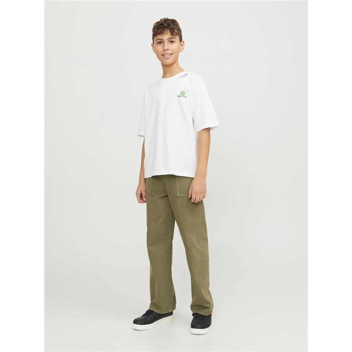 Tricou cu Mânecă Scurtă pentru Copii Jack & Jones Jorcole Back Print Tee Ss Alb