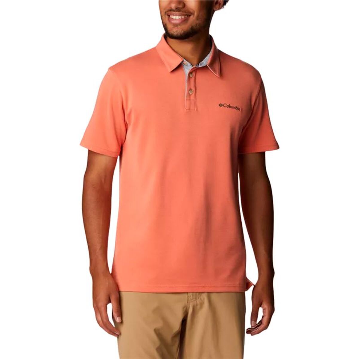 Tricou Polo cu Mânecă Scurtă Bărbați Columbia Nelson Point Coral