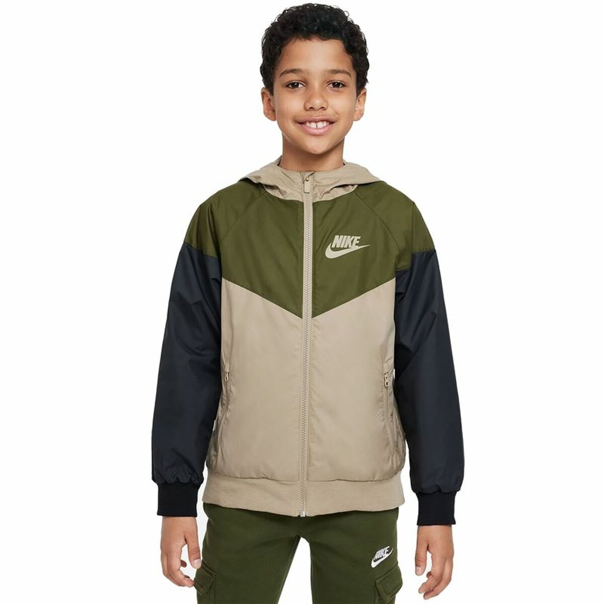 Jachetă Sport pentru Copii Nike Sportswear Windrunner Verde
