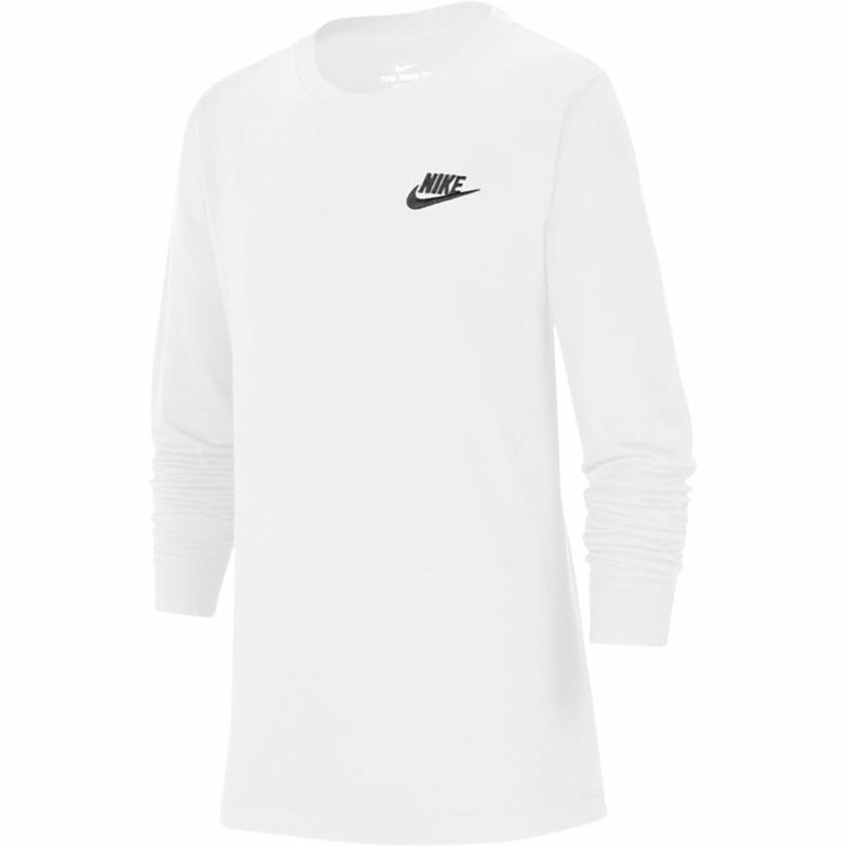 Tricou cu Mânecă Lungă Copii Nike Sportswear Alb