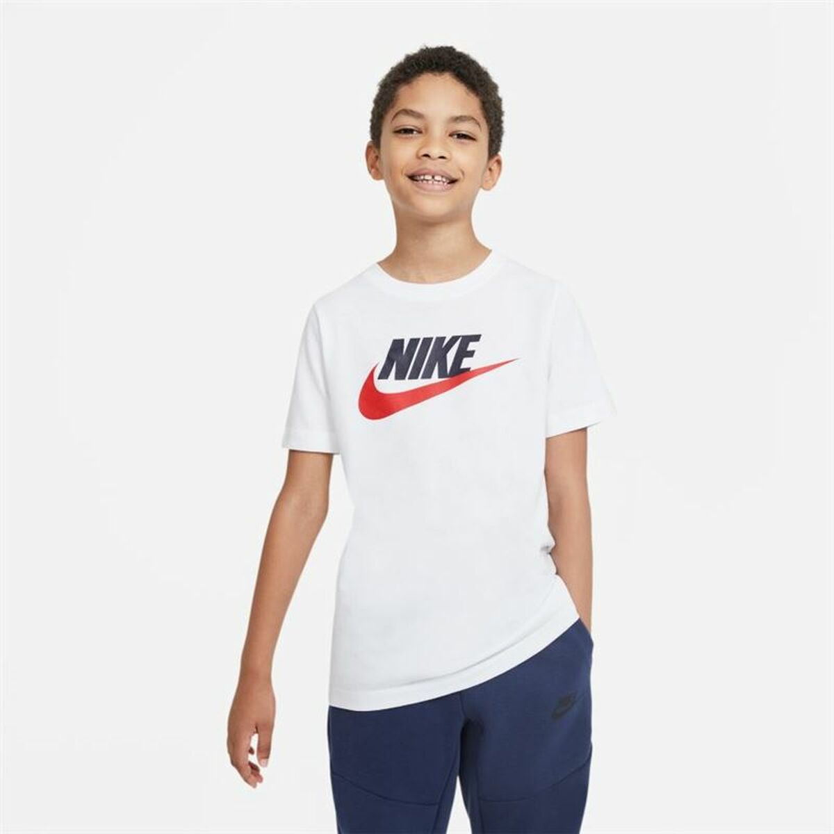 Tricou cu Mânecă Scurtă Copii Nike Sportswear Alb