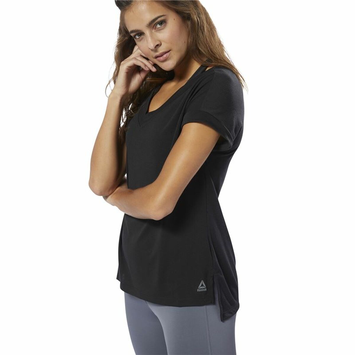 Tricou cu Mânecă Scurtă Femei Reebok Wor Supremium Detail Negru