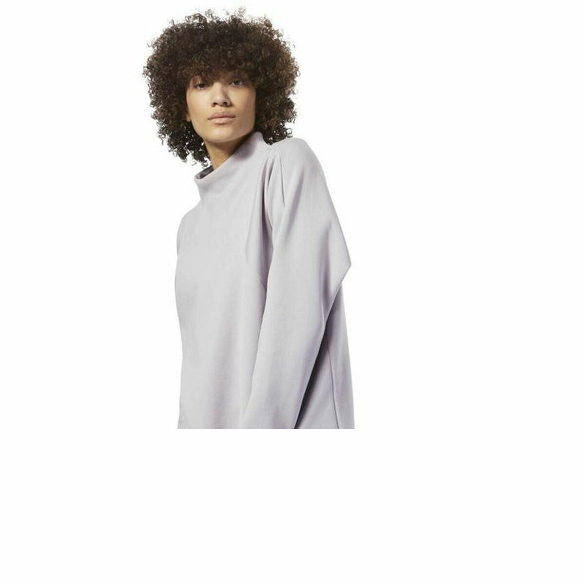 Hanorac fără Glugă Femei Reebok Training Supply Crew Gri deschis