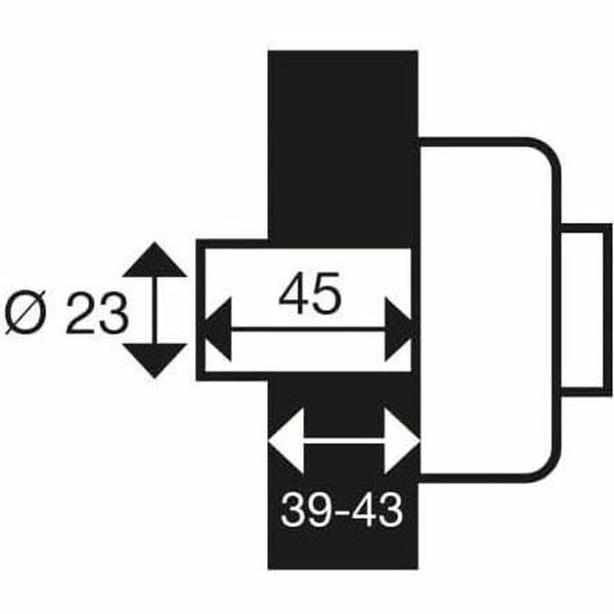 Încuietoare cu mortar Yale YV25BT-45/SC Oțel Uși Ø 23 mm