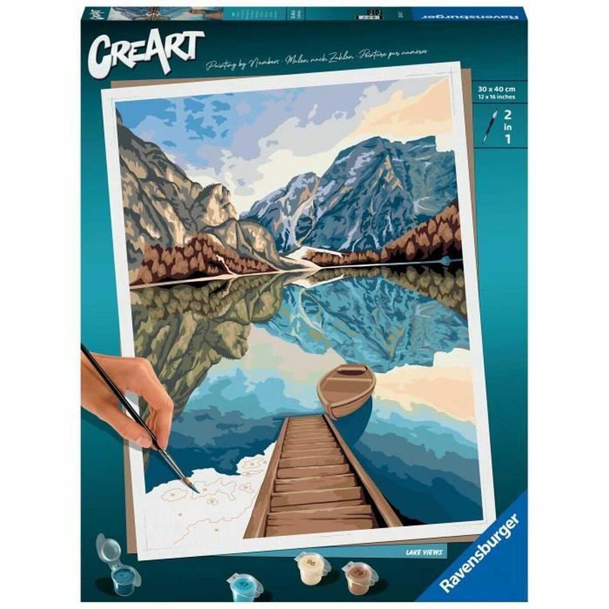Set de pictură pe numere Ravensburger Lake Views 30 x 40 cm