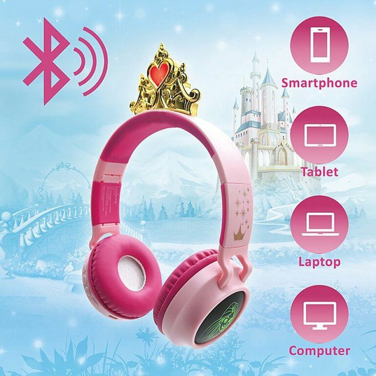 Căști Bluetooth Lexibook HPBT015DP Disney Princess Roz