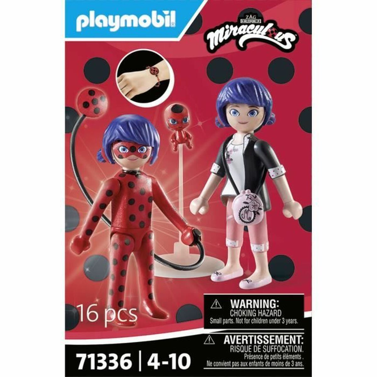 Playset Playmobil 71336 Miraculous: Marinette & Ladybug 16 Piese