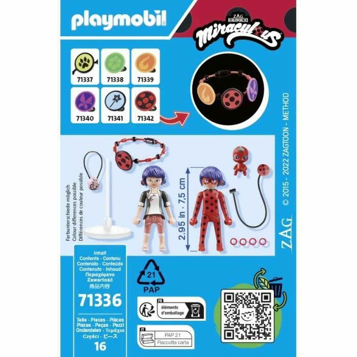 Playset Playmobil 71336 Miraculous: Marinette & Ladybug 16 Piese