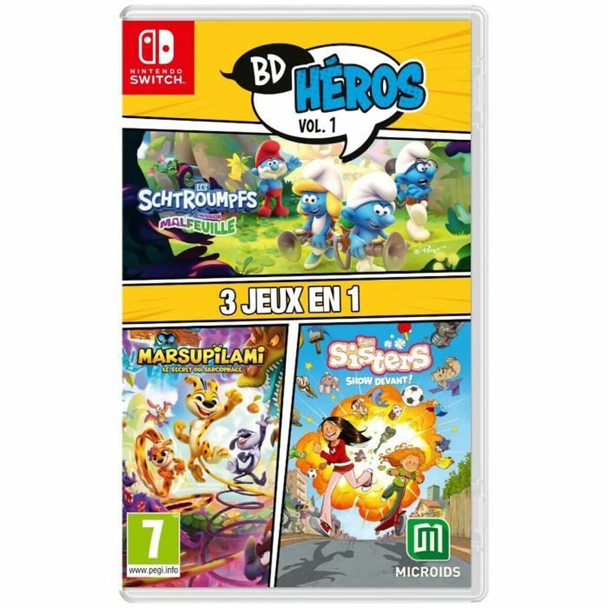 Joc video pentru Switch Microids 3 in 1: Marsupilami + Les Sisters + The Smurfs: Village Party (FR)