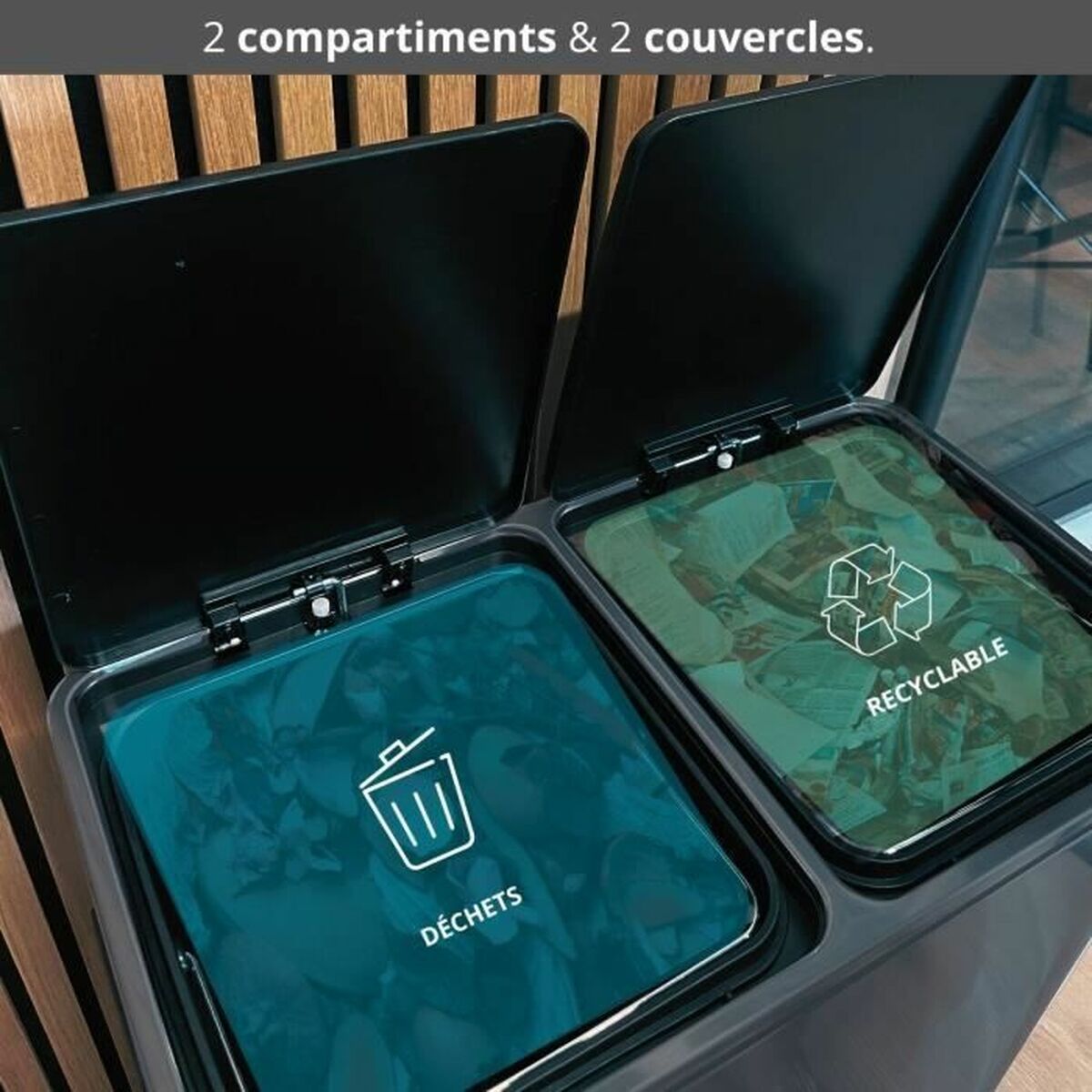 Pubelă Kitchen Move Gri Oțel inoxidabil 60 L