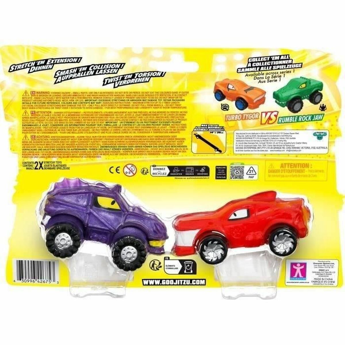 Set mașini Moose Toys GOO MOBILES - BLAZAGON VS TREADS SHREDZ Roșu