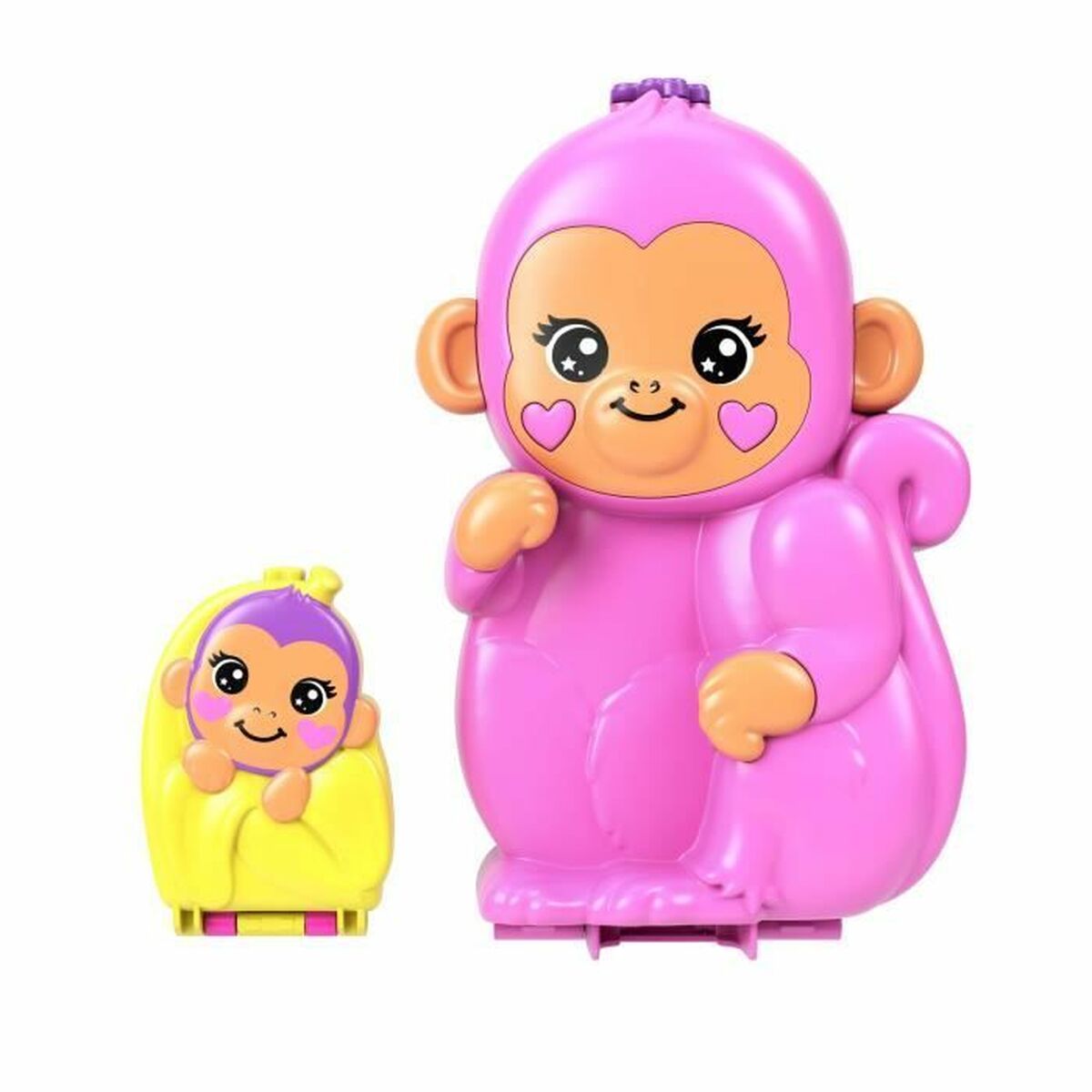 Păpușă bebeluș cu accesorii Polly Pocket Mommy Monkey and Baby