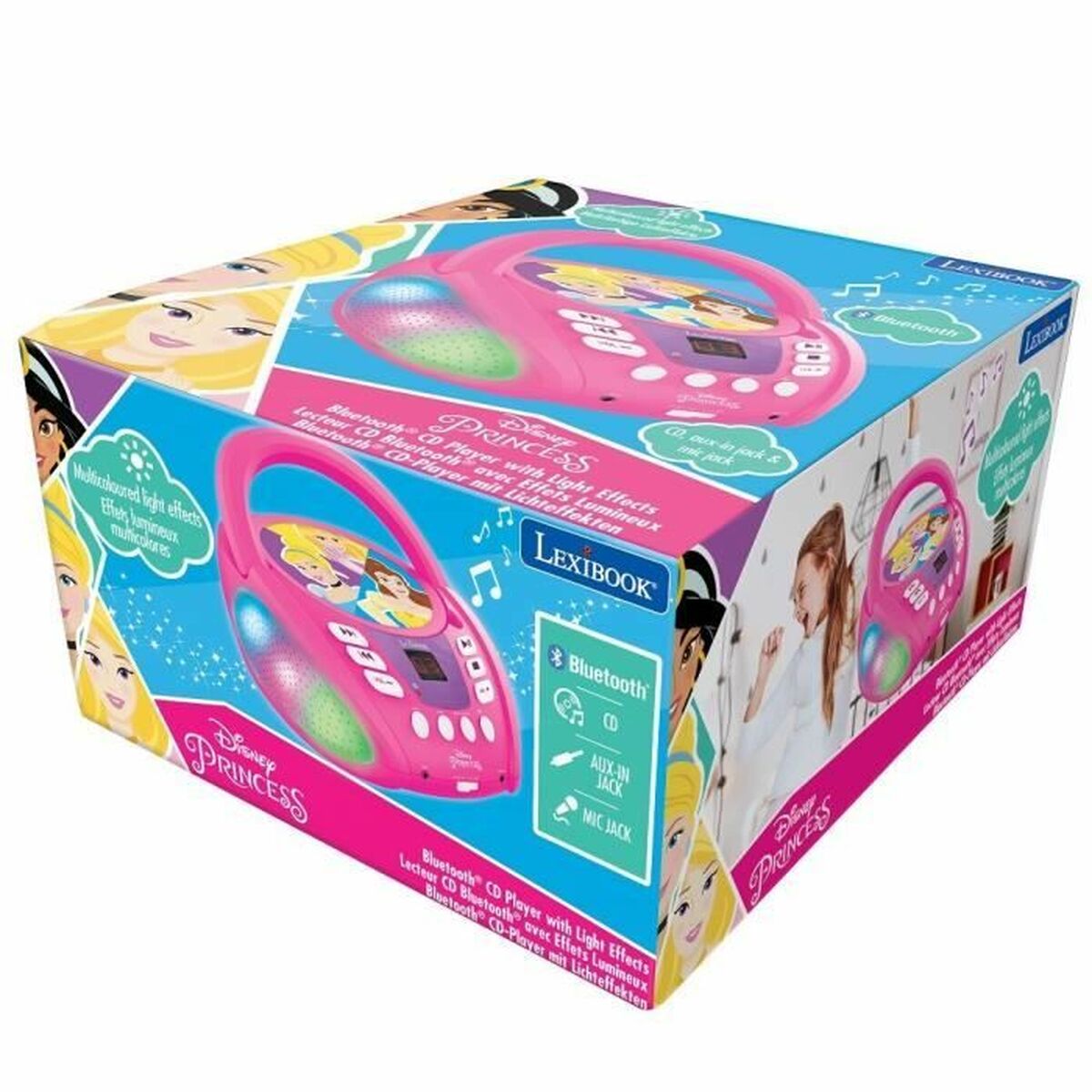 Radio CD MP3 cu Bluetooth Lexibook PRINCESA DE DISNEY Bluetooth 5.0