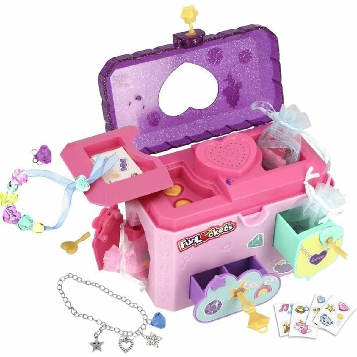 Casetă de Bijuterii Funlockets Multicolor Roz Plastic