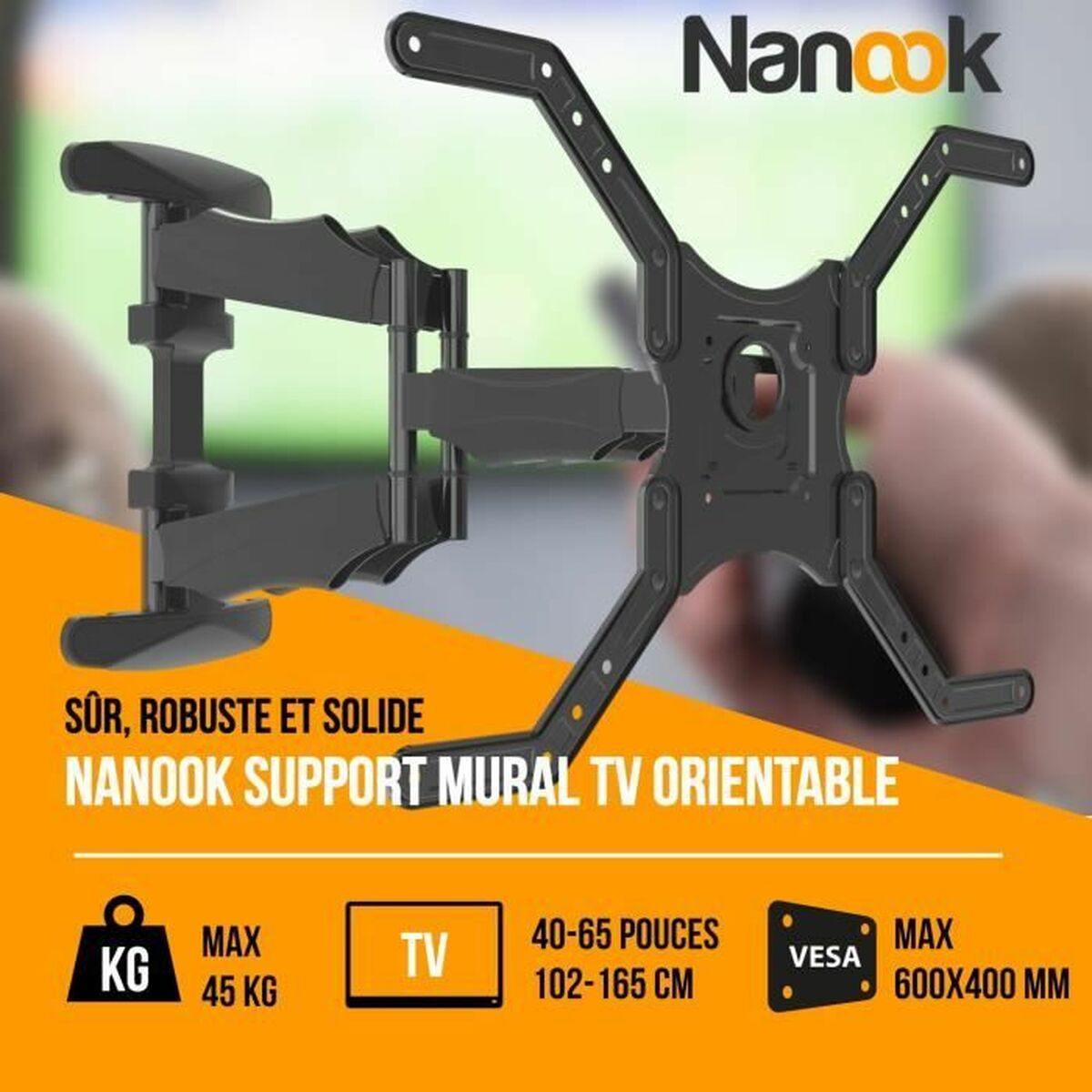 Suport TV Nanook Wall Mount 55" 65" 40"
