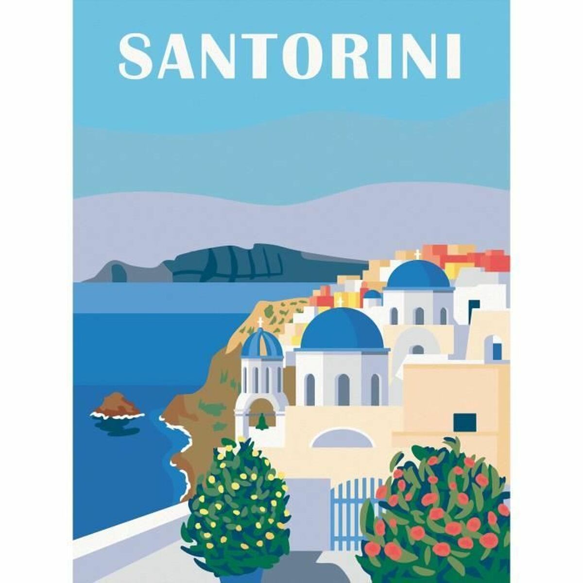 Set de pictură pe numere Ravensburger Santorini 30 x 40 cm