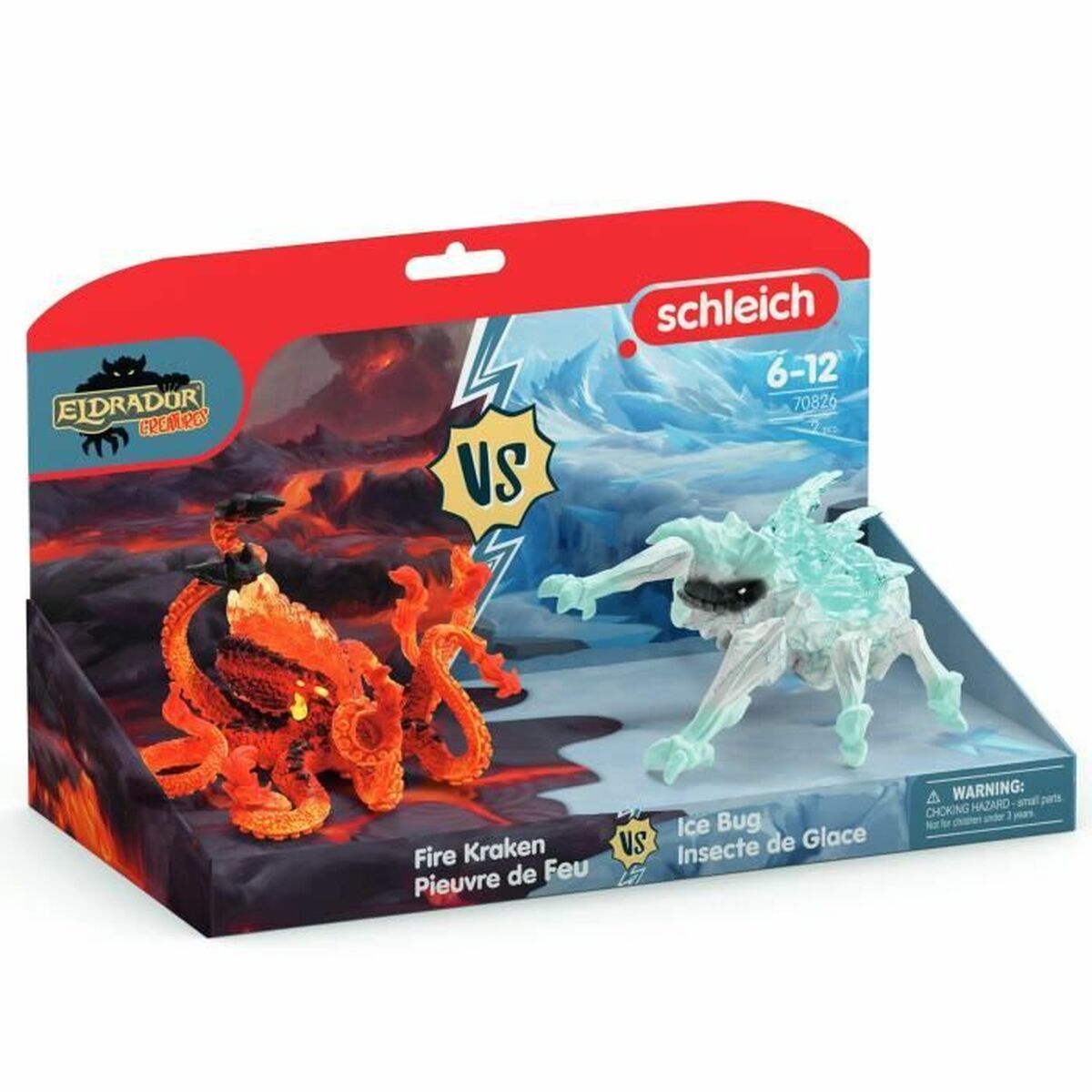 Accesorii pentru căsuțe de păpuși Schleich Lava Octopus vs Ice Bug Duo