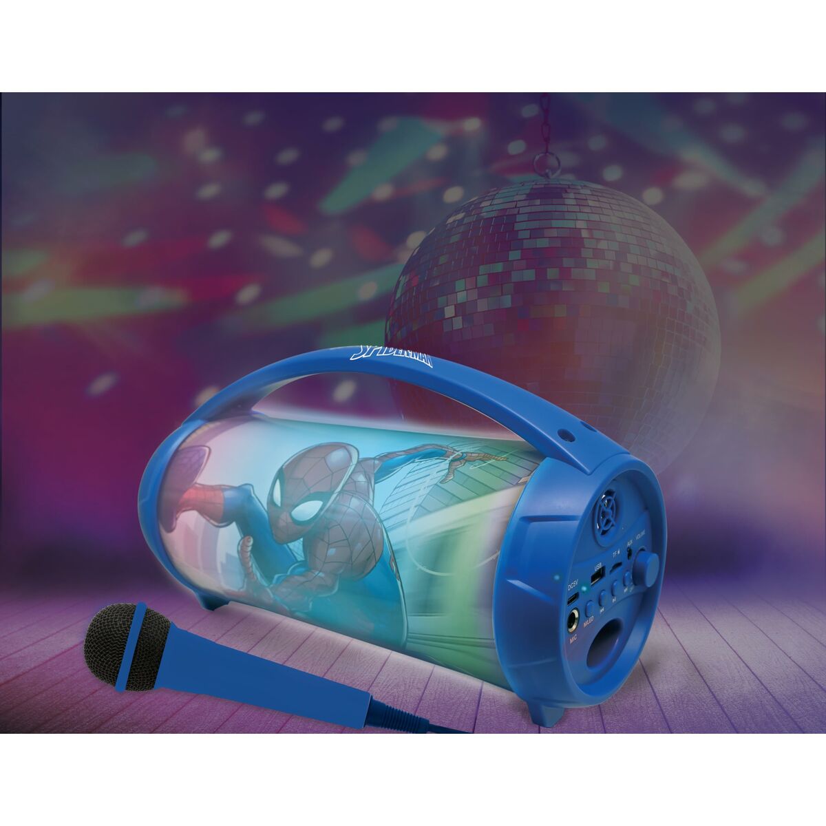 Difuzor Bluetooth cu Microfon Karaoke Lexibook Spider-Man
