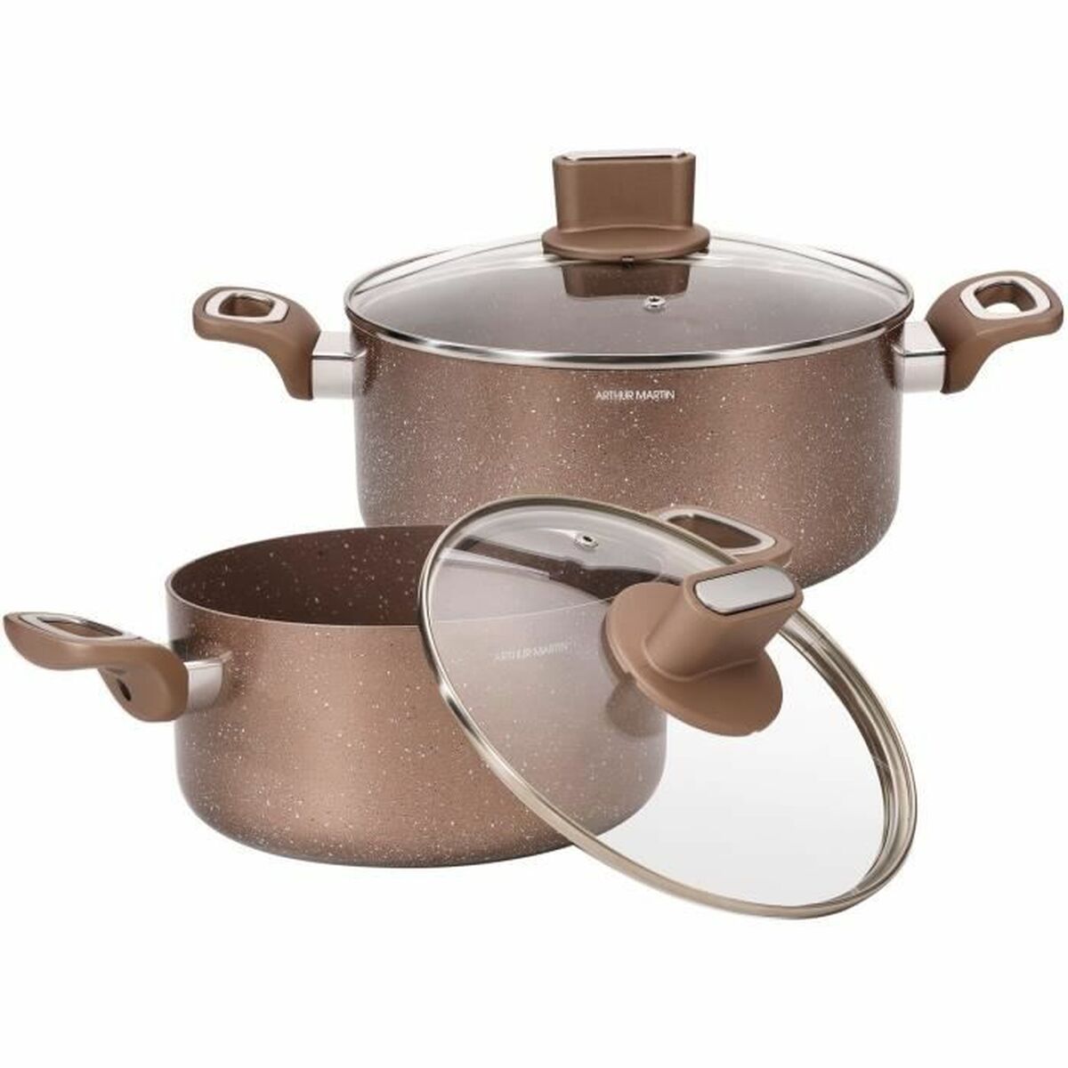 Caserolă Cu Capac Arthur Martin Roz 4,5 L 4 Piese