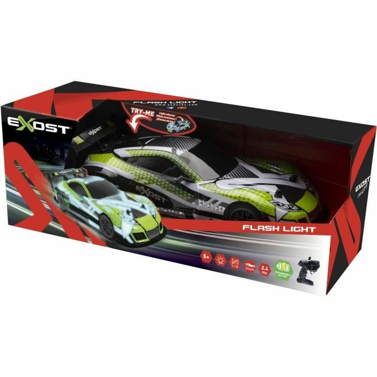Mașină Radio Control Exost Flash Light 1:14 Verde Vert
