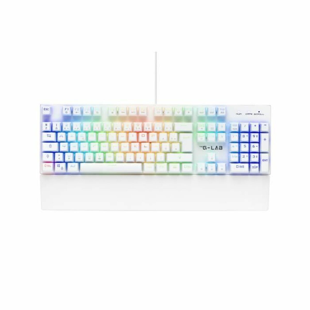 Tastatură mecanică The G-Lab KEYZ RUBIDIUM Alb Azerty Franceză