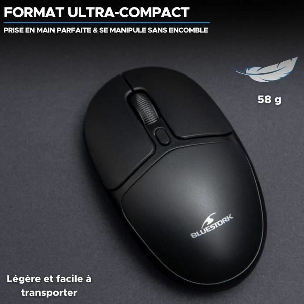 Mouse Fără Fir Bluestork Office 25 Negru