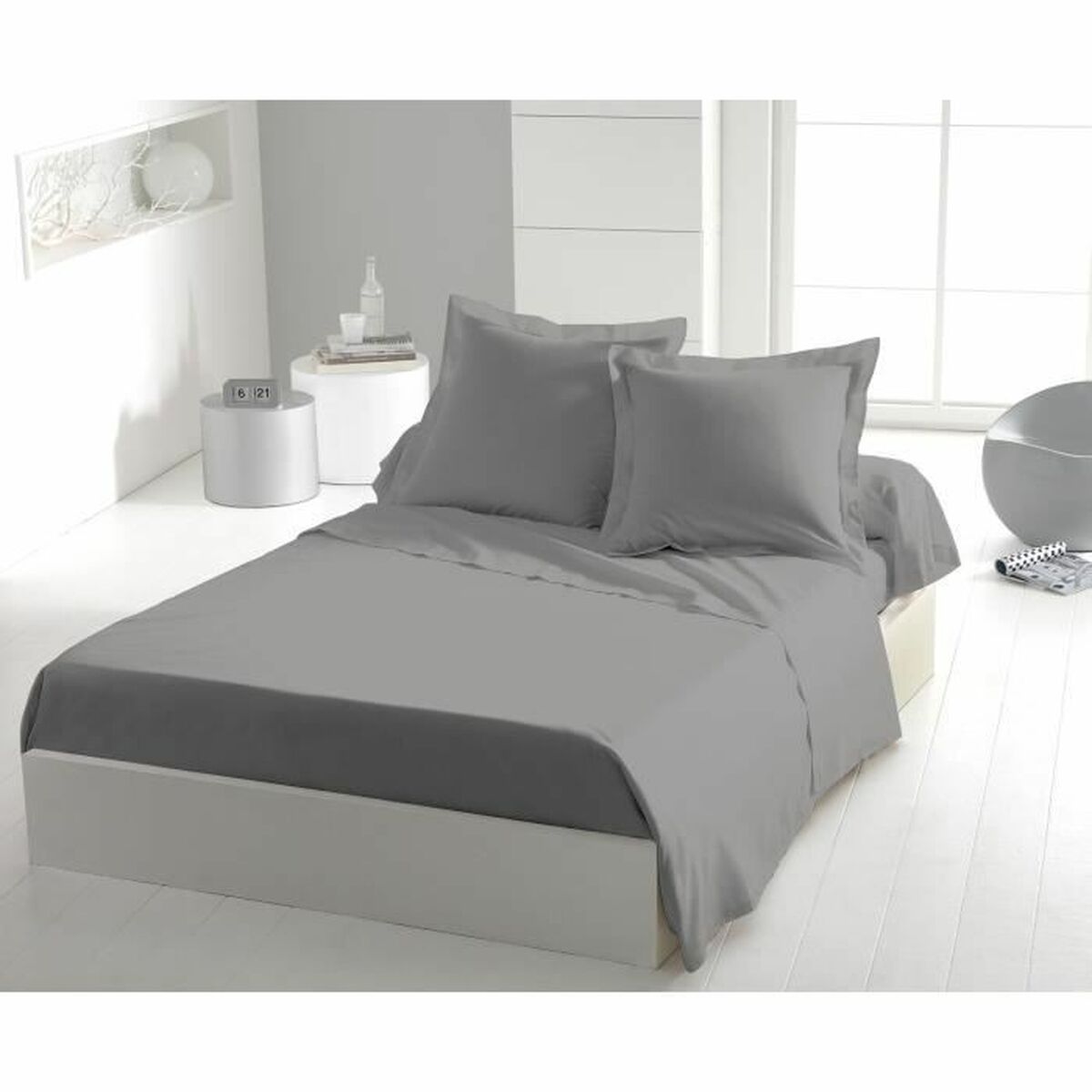 Set de foi HOME LINGE PASSION Flat sheet Gri Pat de o persoană 180 x 290 cm