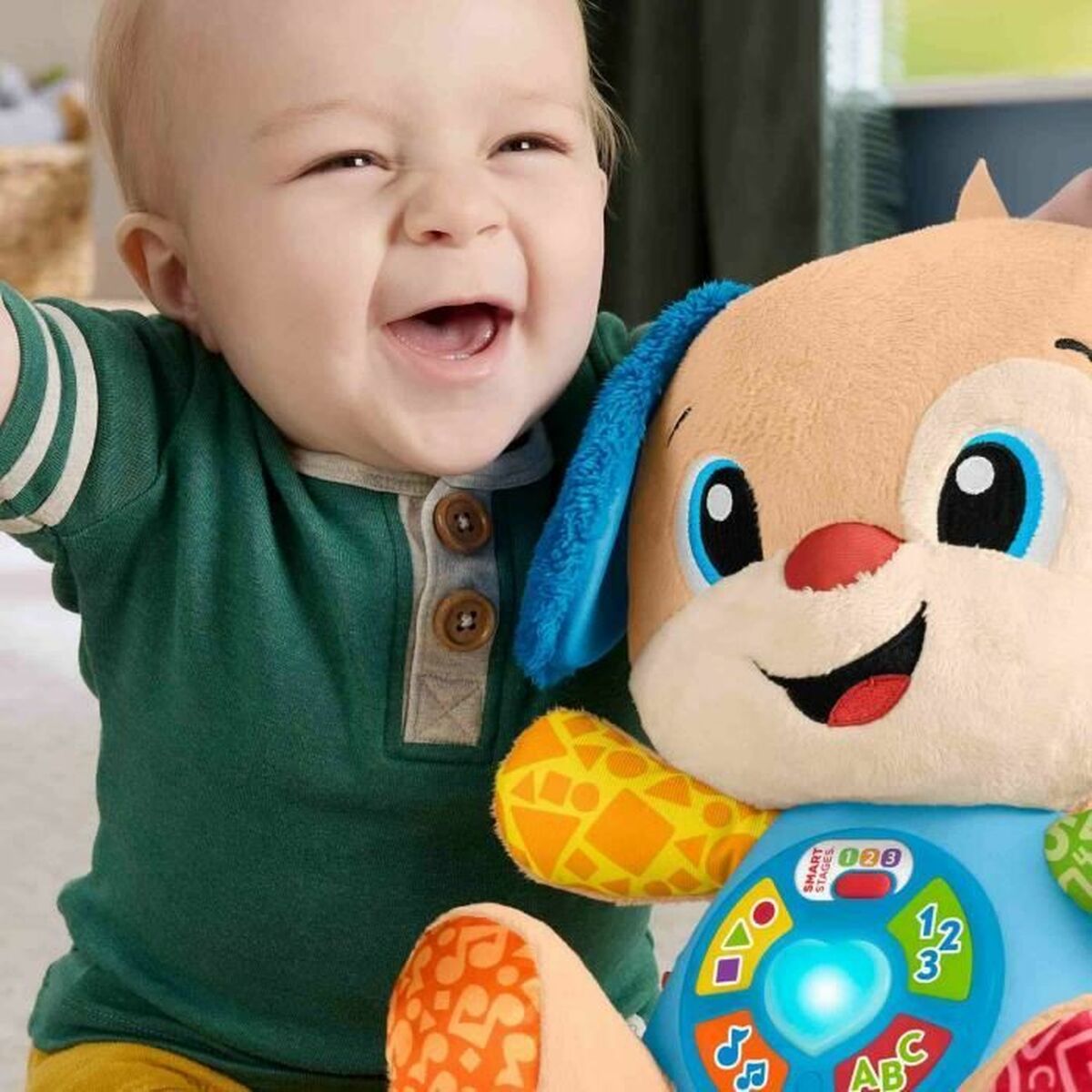 Jucărie de Pluș Fisher-Price Laugh and Learn Puppy Progressive Awakening Musical Plush JFD20 Maro Flauș Muzical Câine
