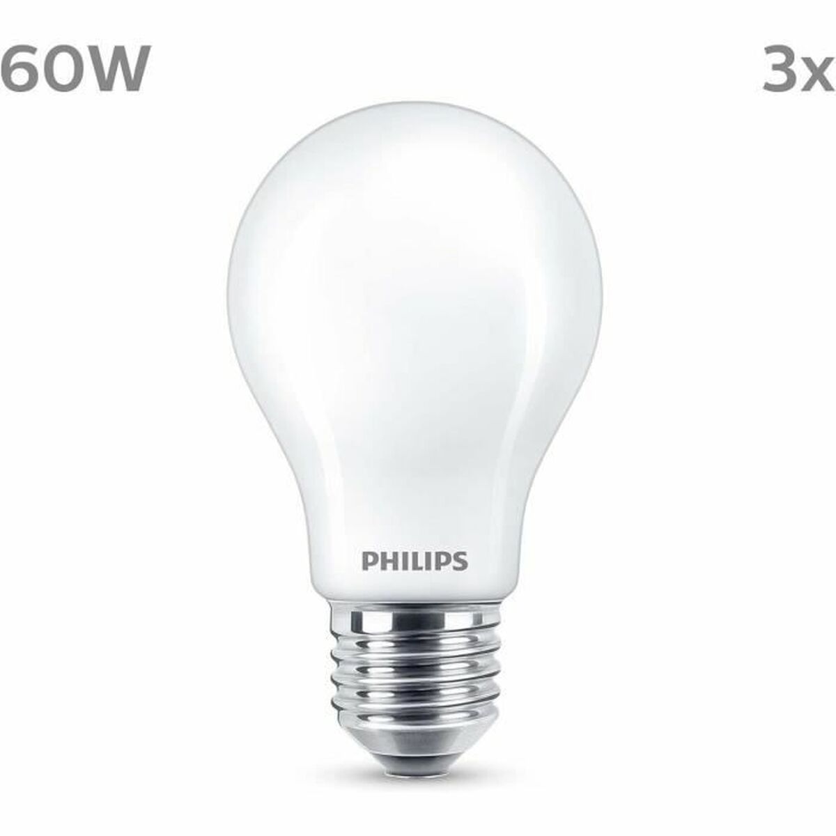 Bec LED Philips A60 E27 Alb cald E 7 W 60 W E27 806 lm 3 Unități (2700 K)