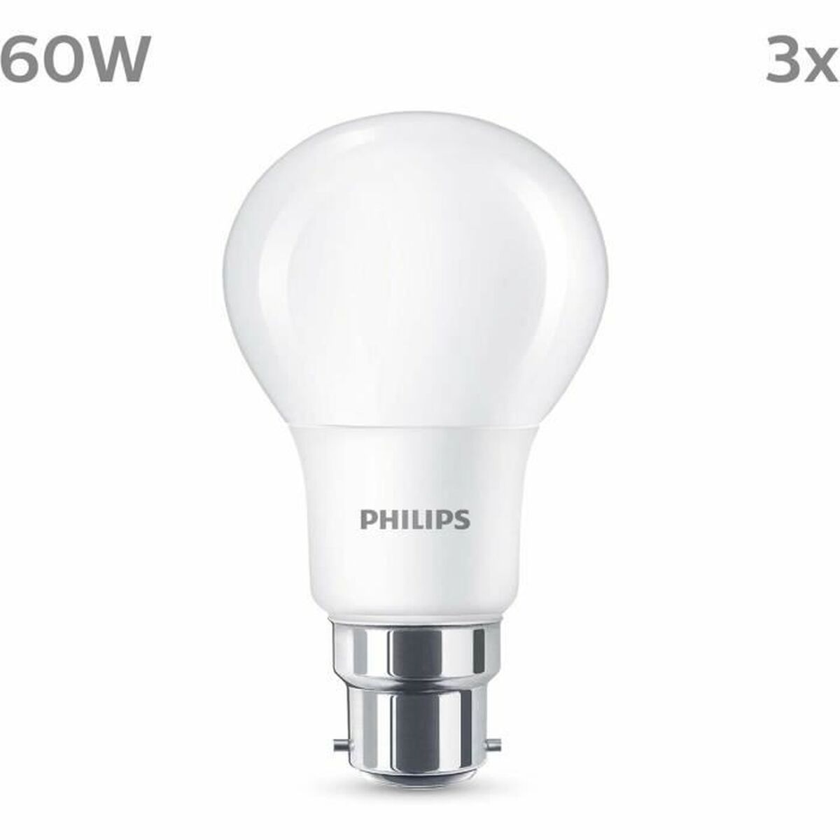 Bec LED Philips 60 W Mat Alb cald F 8 W 60 W B22 3 Unități (2700 K)