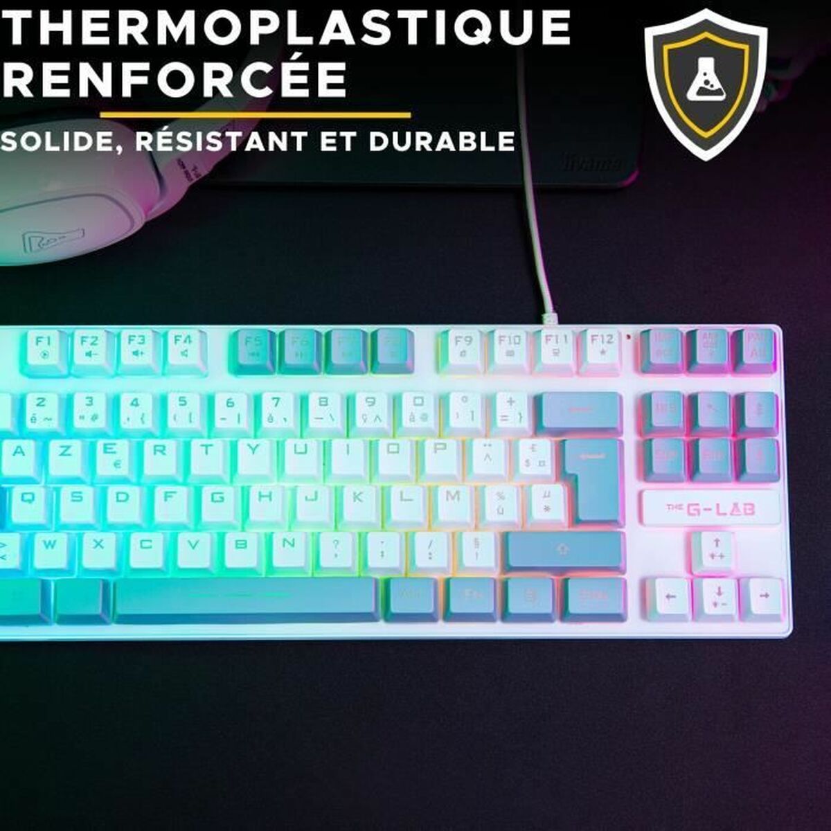 Tastatură The G-Lab KEYZ CAESIUM Gri Azerty Franceză