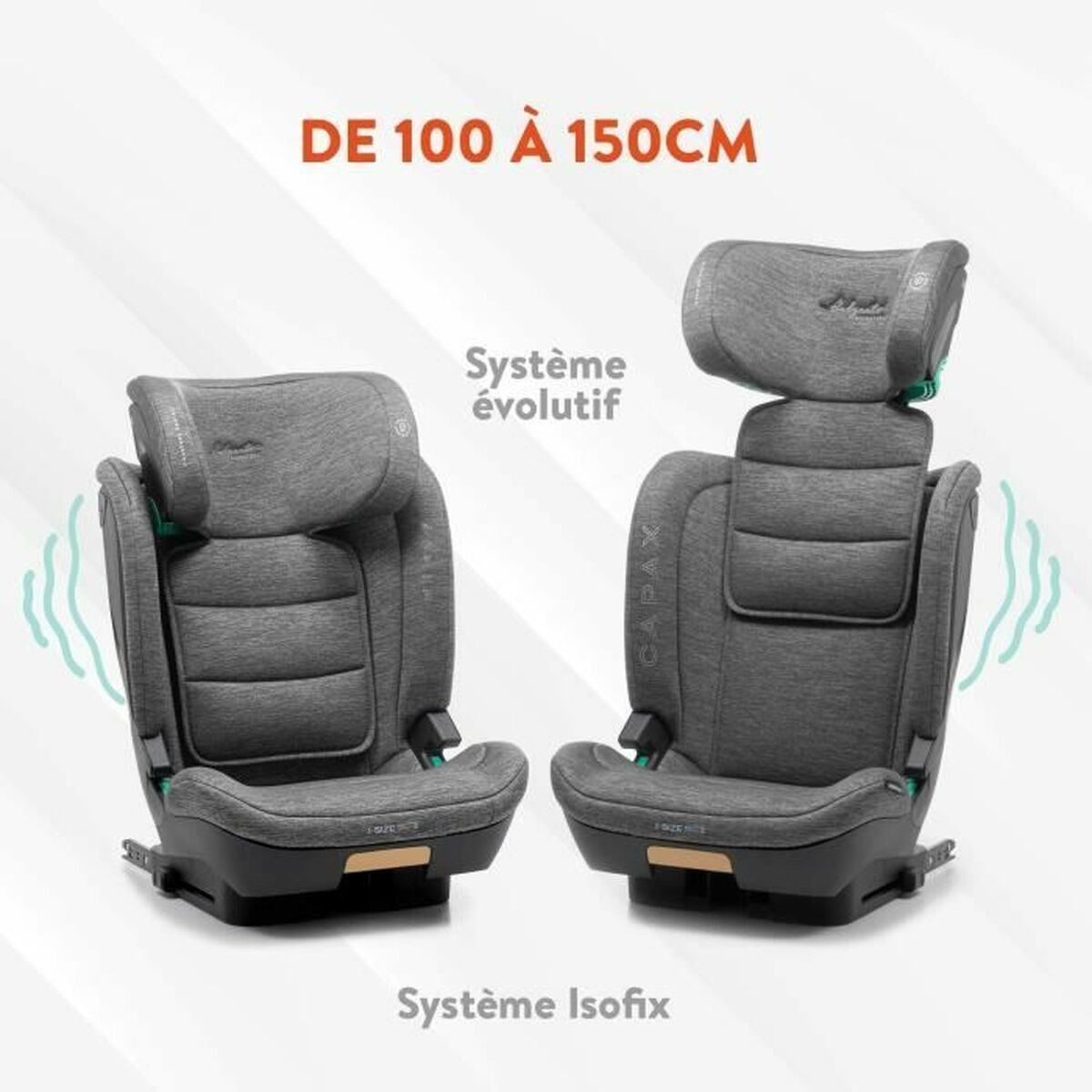 Scaun Auto Babyauto CAPAX GREY DOBBY Gri II (15-25 kg) Infantil ECE R129