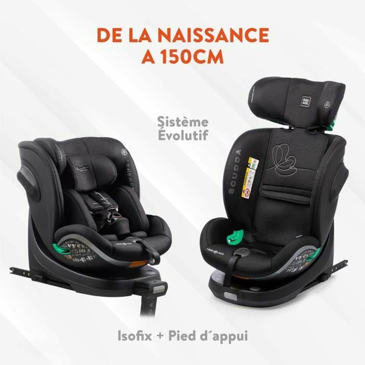 Scaun Auto Babyauto SCUDDA GREY DOBBY Gri 0 (de 0 a 10 kilos) 0+ (de 0 a 13 kilos) I (9 - 18 kg) II (15-25 kg) III (22 - 36 kg)