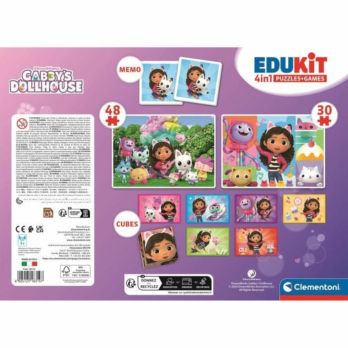 Jucărie interactivă pentru bebeluși Clementoni Edukit 4 en 1 Gabby y la casa mágica