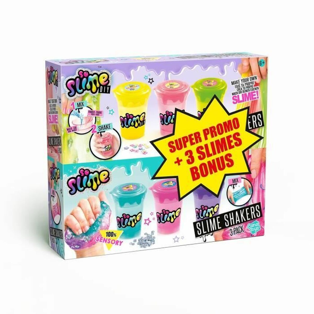 Joc de Plastilină Canal Toys Agitadores de slime 3 + 3 extra