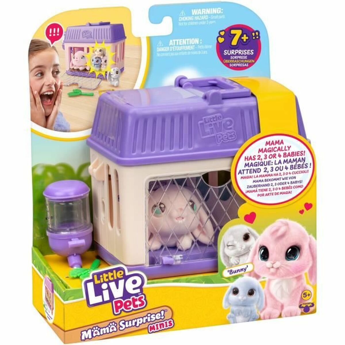 Jucărie de Pluș Little Live Pets Mama Surprise Rabbits Roz Rose Flauș Iepure