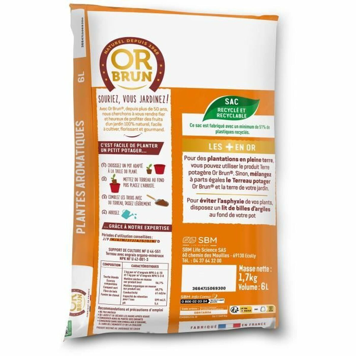 Pământ pentru ghiveci OR BRUN 6 L