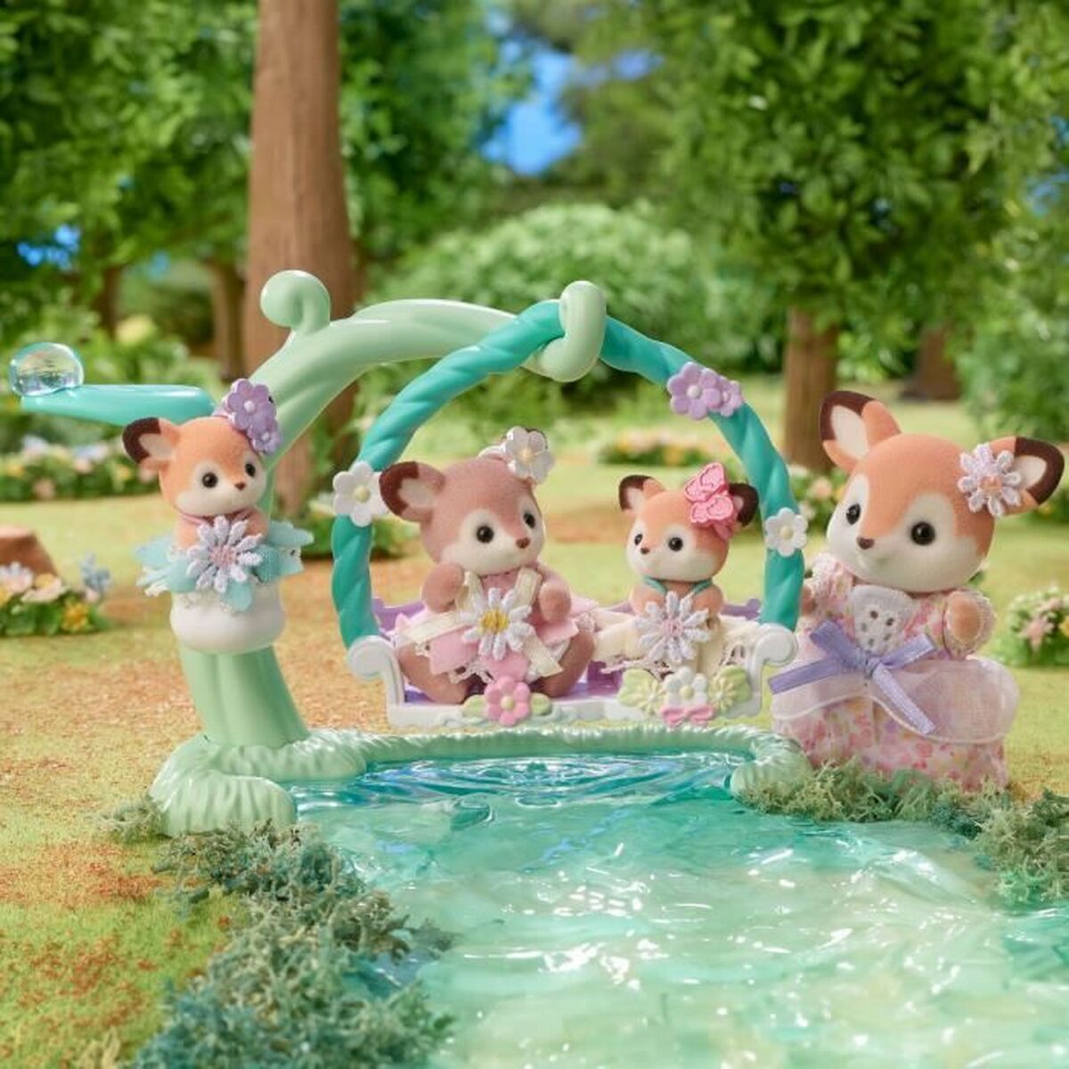 Figura îmbinată Sylvanian Families Ciervo bebé y columpio animale