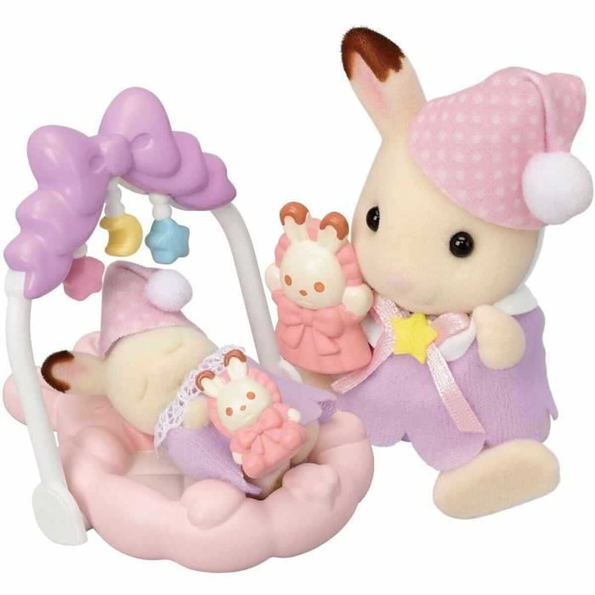 Figura îmbinată Sylvanian Families Las hermanas conejitas de chocolate: hora de dormir Fată