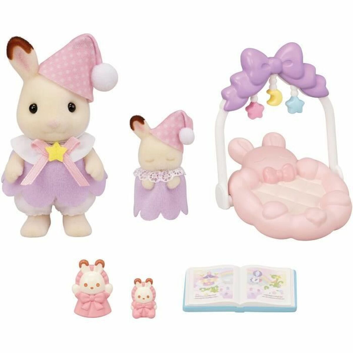 Figura îmbinată Sylvanian Families Las hermanas conejitas de chocolate: hora de dormir Fată