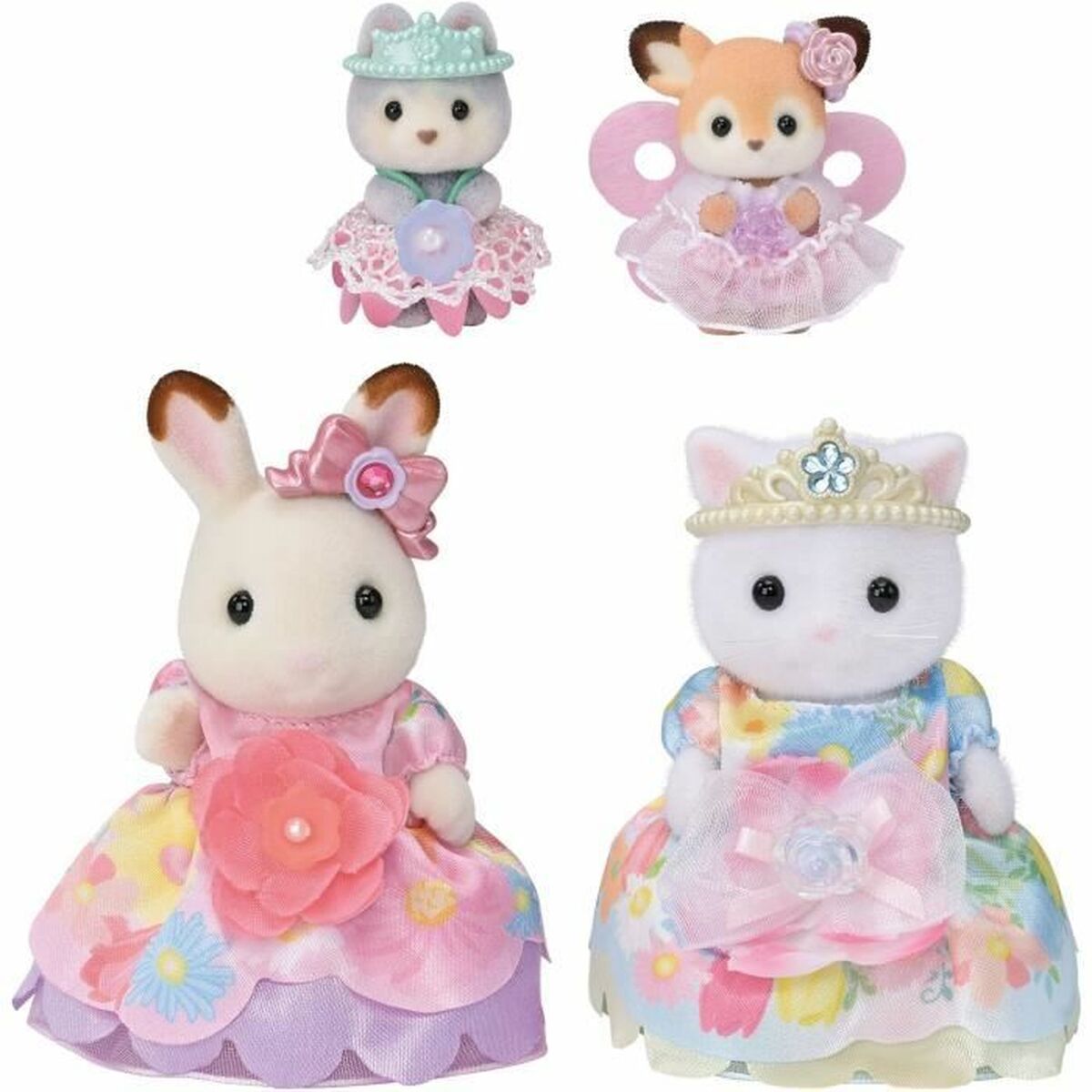 Figura îmbinată Sylvanian Families Princesas con vestidos de flores Prințesă