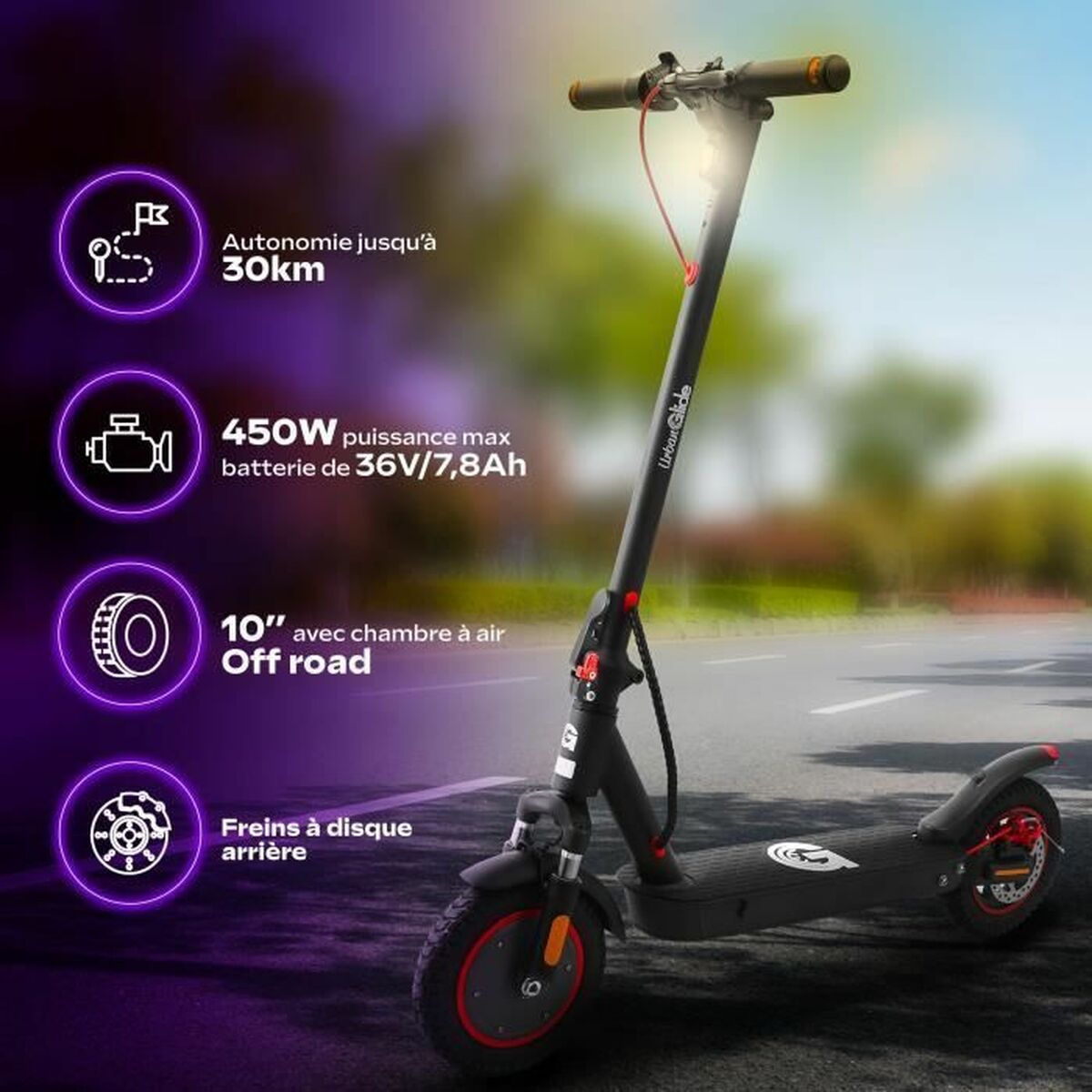 Trotinetă Electrică Urbanglide 100 MAX Negru 350 W 25 km/h