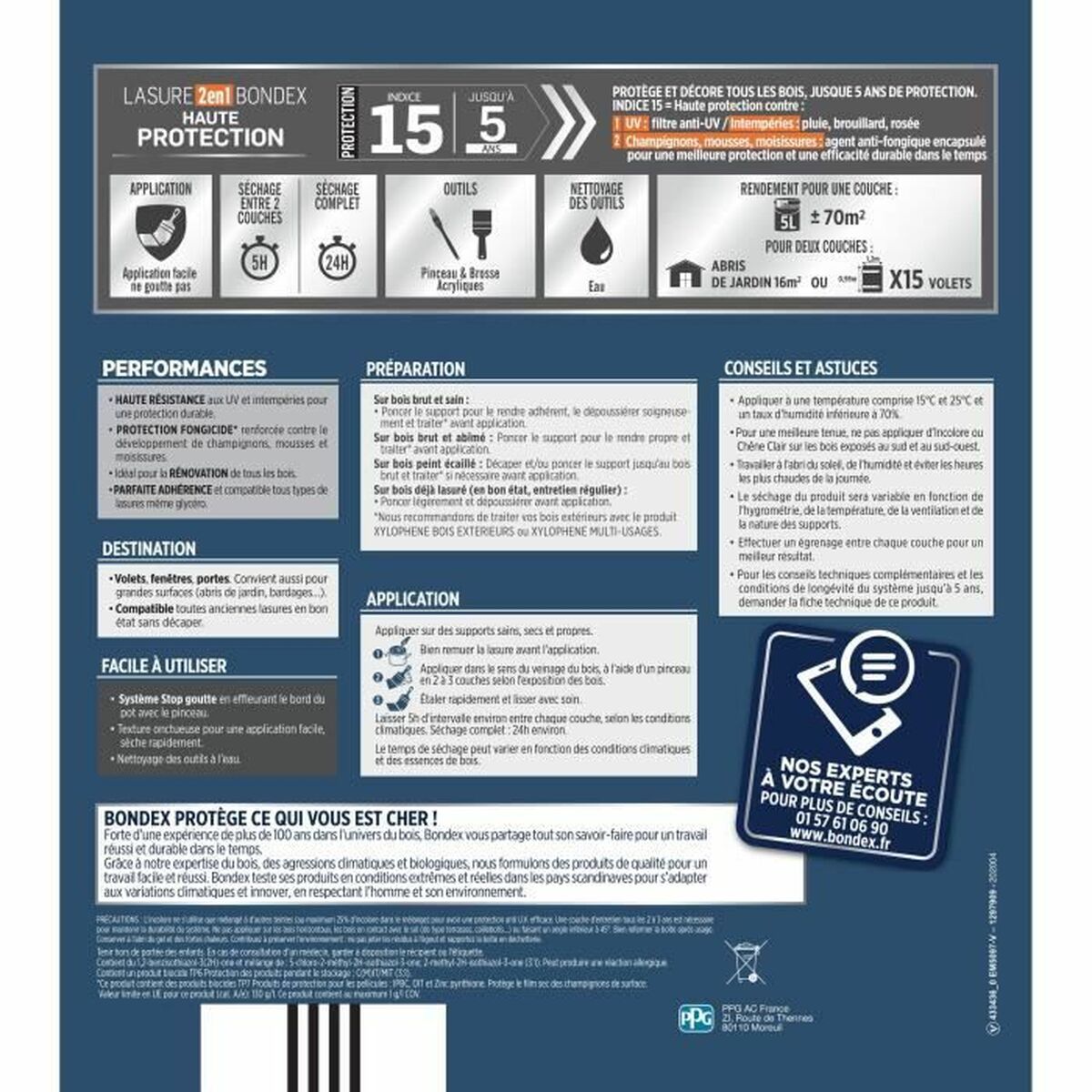 Vopsea de Grund Bondex Alb Finisaj satinat 5 L