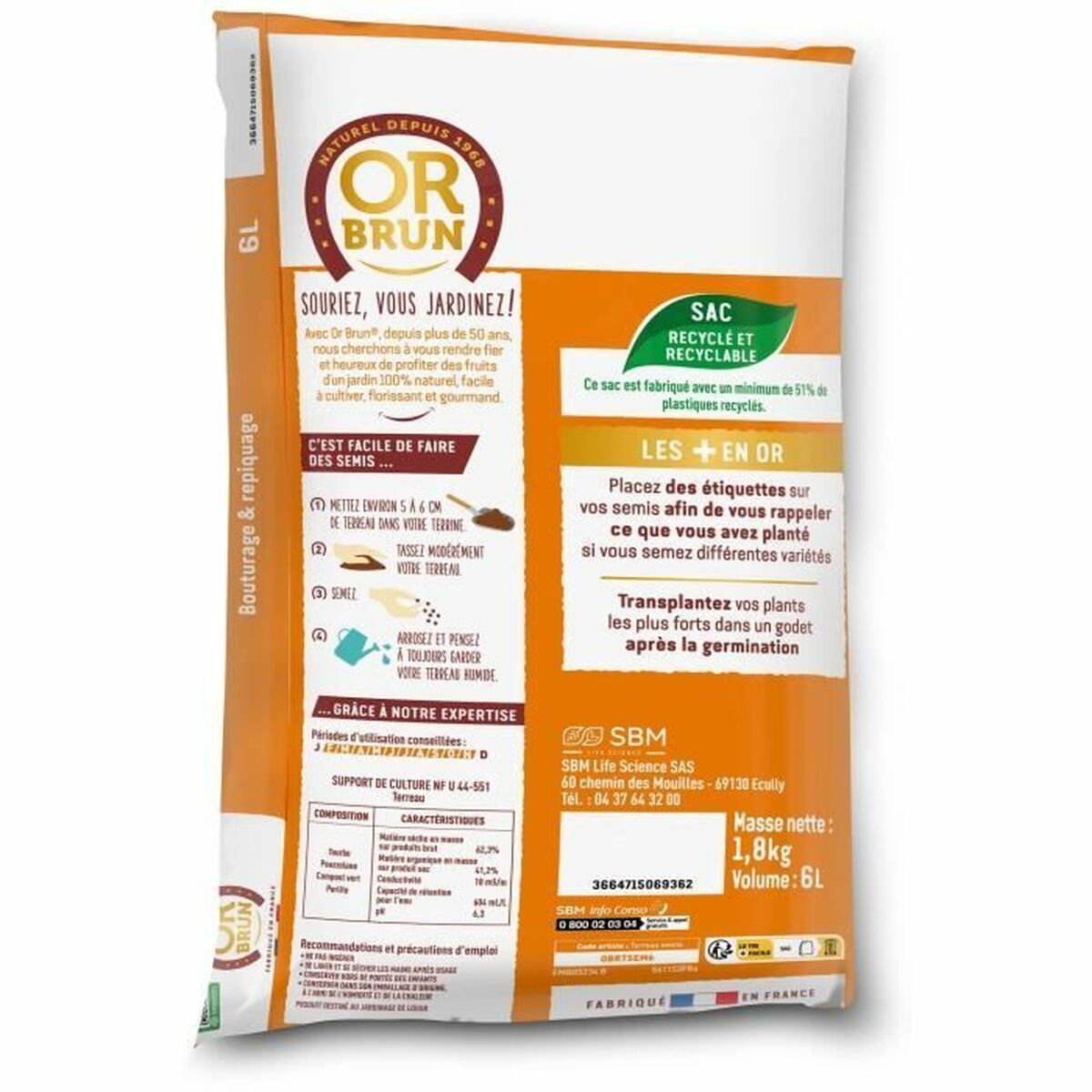 Pământ pentru ghiveci OR BRUN 6 L