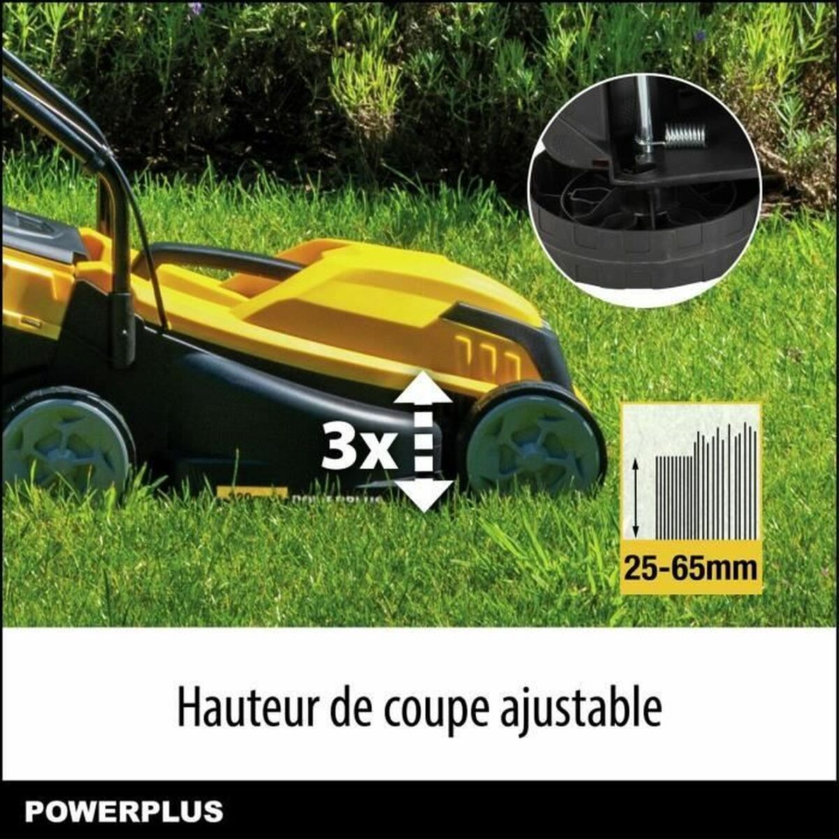 Mașină de tuns iarba Powerplus POWEG62203 30 L 1000 W 230 V 32 cm 20-70 mm
