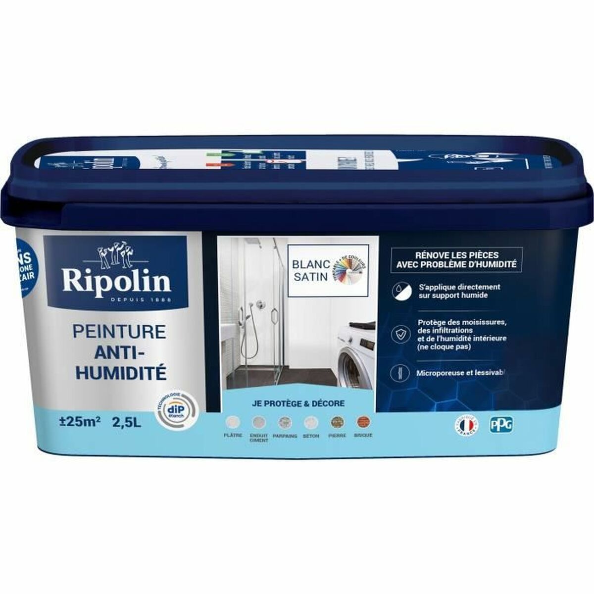 Vopsea de Grund Ripolin Alb Finisaj satinat 2,5 L