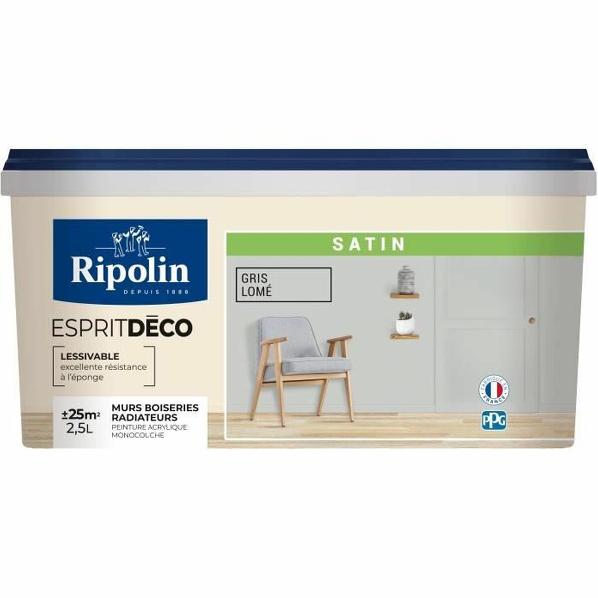 Vopsea de Grund Ripolin Gri Finisaj satinat 2,5 L