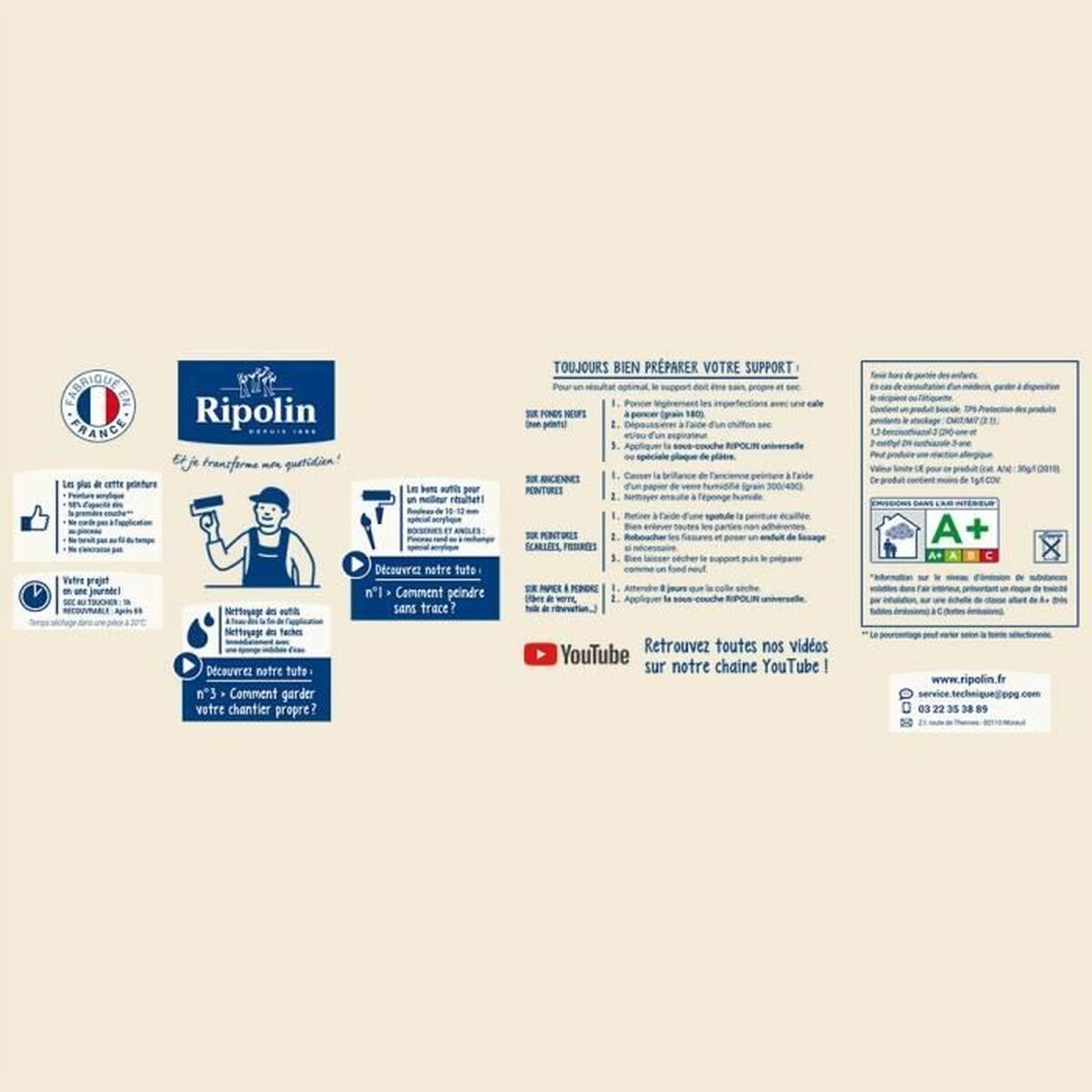 Vopsea de Grund Ripolin noir Finisaj satinat 2,5 L