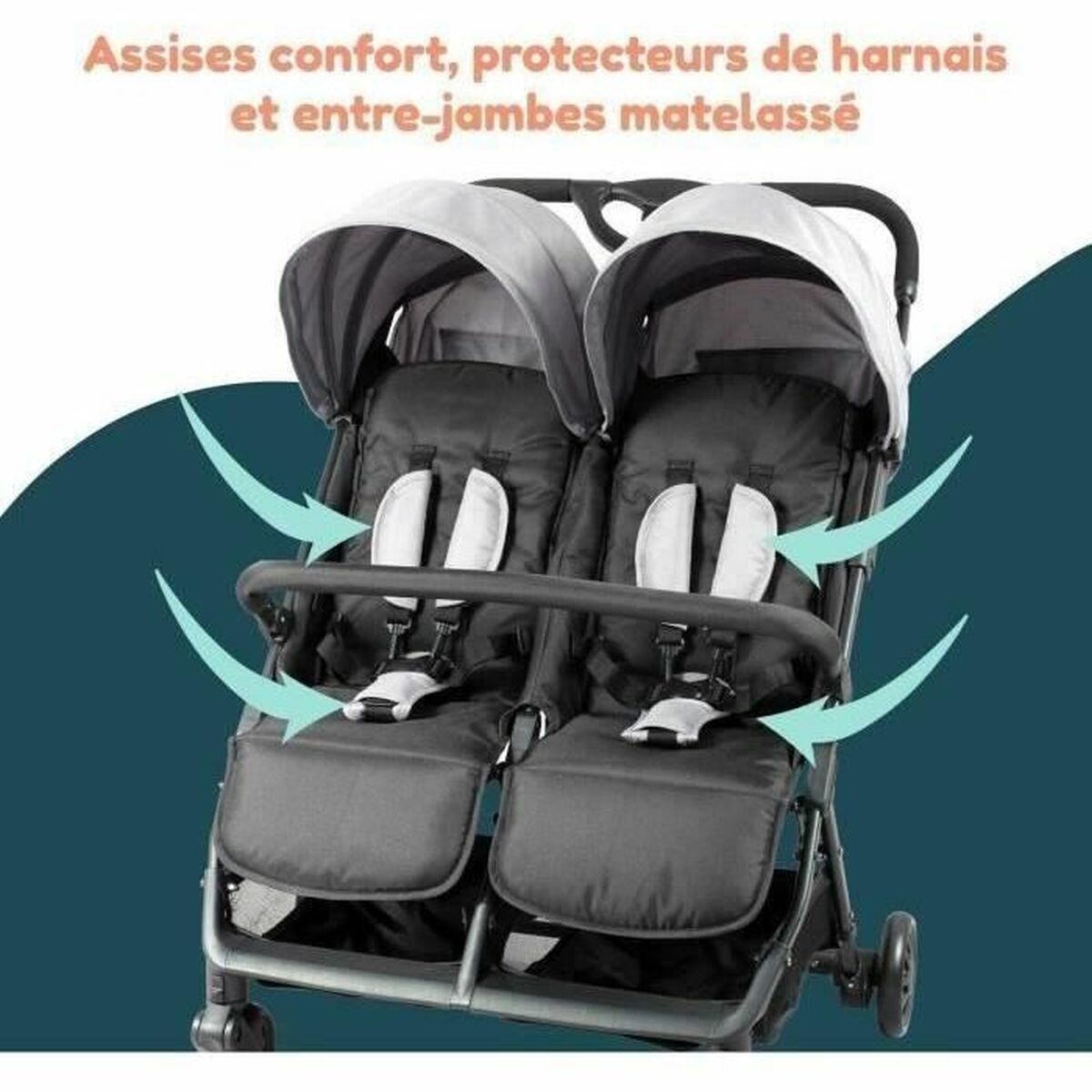 Cărucior de plimbat bebe Bambisol Gri