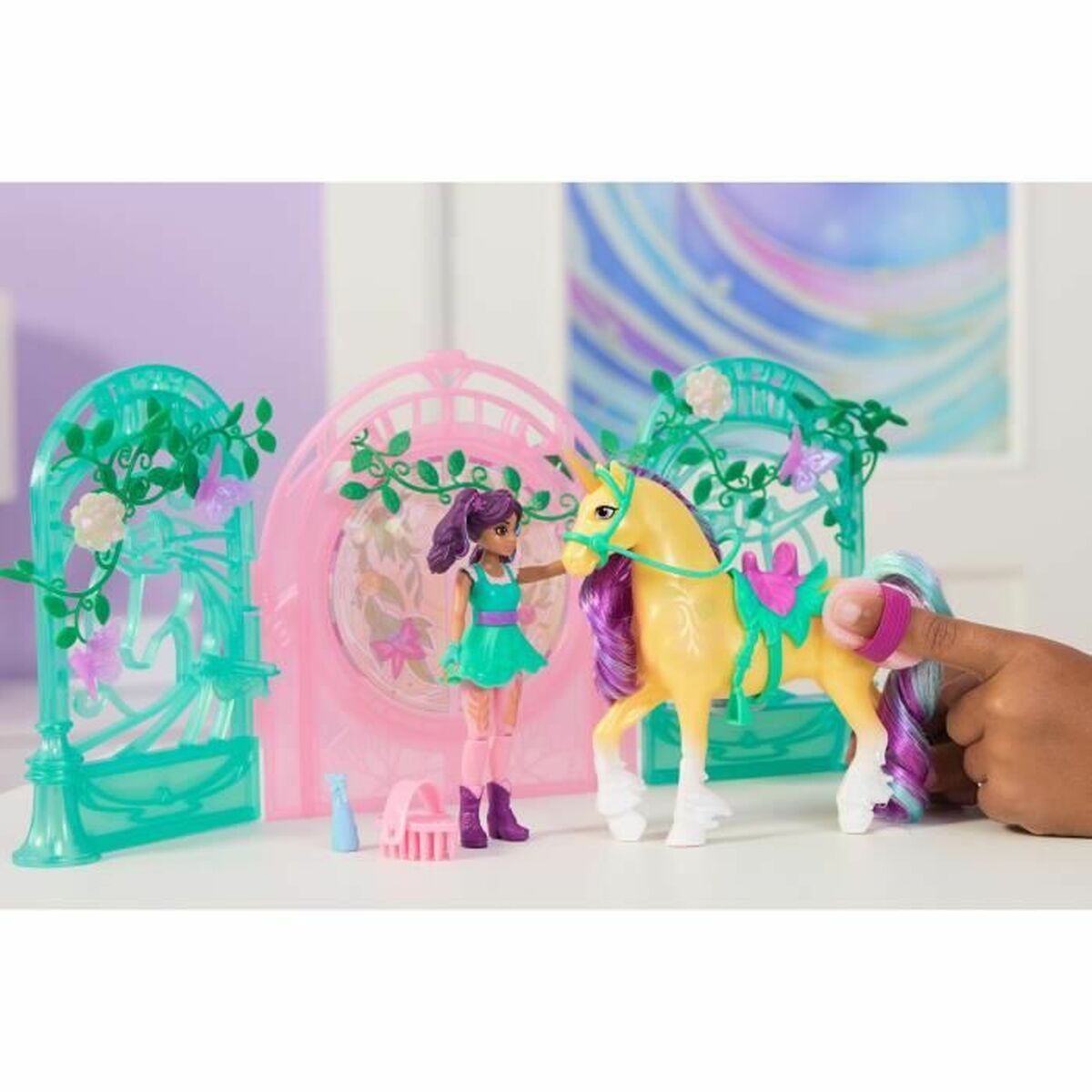 Jucărie de Pluș Spin Master Mini Muñeca Ava y Leaf Color Reveal Unicorn Academy Multicolor Plastic Unicorn